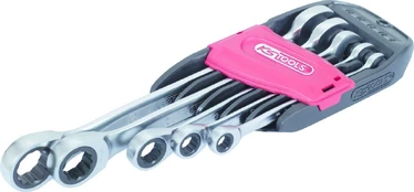Kombinuotų terkšlinių raktų komplektas 5vnt, 8-19mm, KS Tools kaina