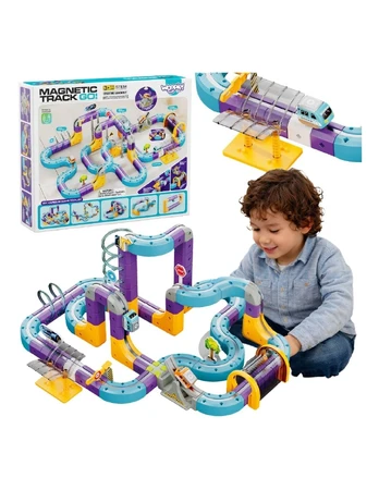 WOOPIE Magnetic Train Track Construction Set with Attraction Effect 126 pcs.