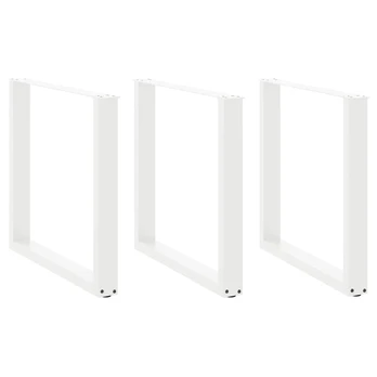 Kavos staliuko kojelės, U formos, 3 vnt., balta, 80x(72-73) cm