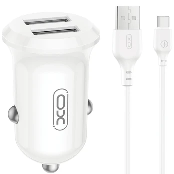 XO CC67 Car charger 2xUSB 12W + Type C cable