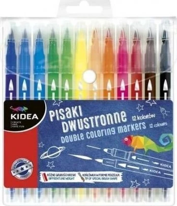 Dvipusiai žymekliai 12 spalvų KIDEA - DERFORM