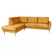 Corner sofa HEIVI LC, yellow velvet kaina