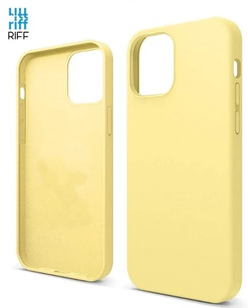 Riff Slim &amp; Soft Silicone Soft Back Cover Case for Apple iPhone 12 Mini Yellow