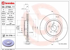 Stabdžių diskas BREMBO 09.D768.11 kaina