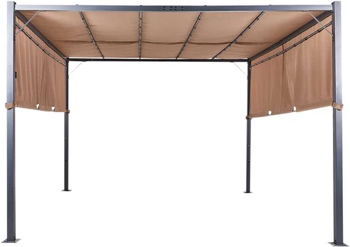 Beliani Pawilon sodo LED 310 x 310 cm ruda PARGA