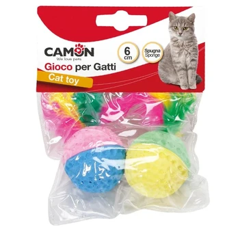 CAMON katėm minkšti kamuoliukai su plunksnomis 6cm