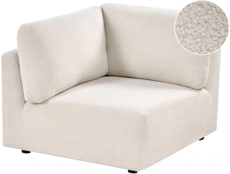 Sofa Beliani KIVVIK kampinis modulis, boucle, laužyta balta