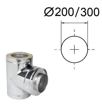 Izoliuotas 90° trišakis su adapteriu. D-200/300 mm.