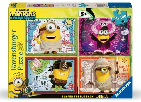 Ravensburger Dėlionė 4x100 Minionai