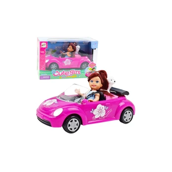 Mini Doll Car Cabriolet Dog Set