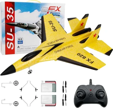 RC Nuotolinio valdymo lėktuvas SU-35 FX-620 (geltonas)