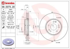 Stabdžių diskas BREMBO 09.5373.20 kaina