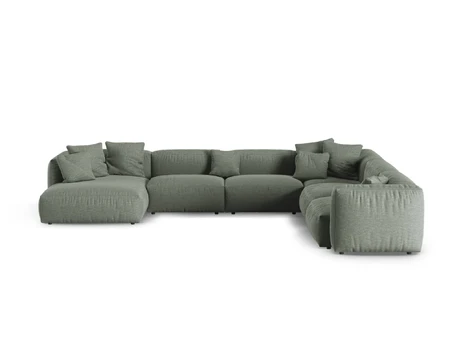 Modular Right Corner Sofa, "Martina", 6 Seats, 420x330x75, Moss Green