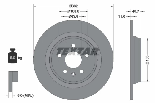 TEXTAR 92162903 Brake Disc