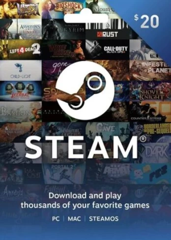 Steam Wallet Gift Card 20 USD