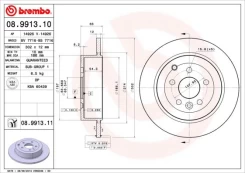 Stabdžių diskas BREMBO 08.9913.11 kaina