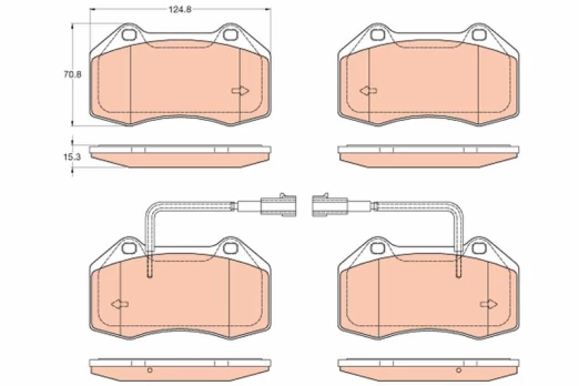 TRW GDB2045 Brake pad set