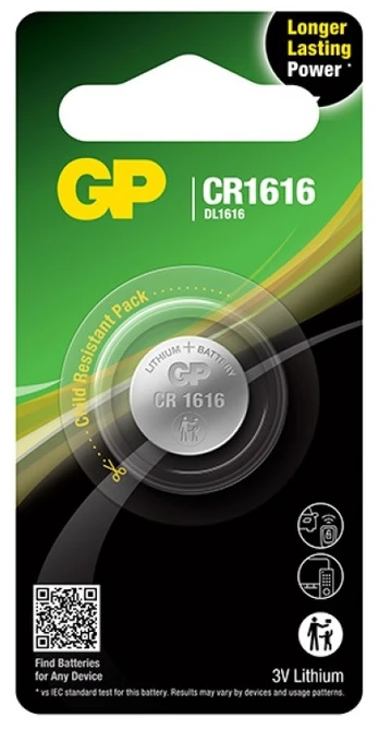 Elementas GP Lithium Cell, CR1616 (DL1616), 1 vnt.