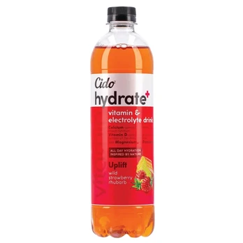 Gėrimas CIDO HYDRATE+ UPLIFT WILD STRAWBERRY RHUBARB, 600 ml