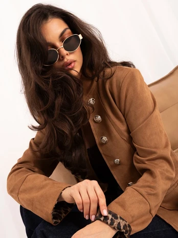 Italy Moda Marynarka-MI-MA-A342811.85-camelowy