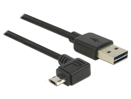 DELOCK USB Kabelis A -> micro B St/St 1.00m 90°gew. sw