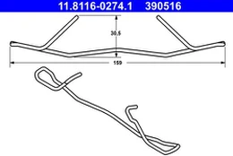 ATE 11.8116-0274.1 Brake pad fitting kit