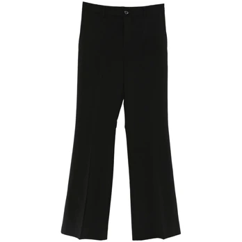 Kelnės moterims, Juoda, Woven-straight-pants