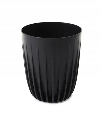 Plastikinis vazonas su "Mira Eco" įdėklu 14,5 cm juodas