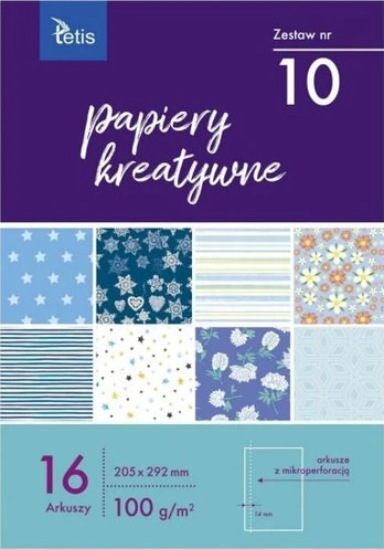 Kūrybinis popierius 16 lapų, 100 g/m², A4, Tetis