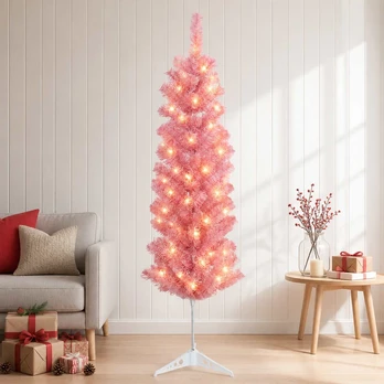 Dirbtinis lieknas Kalėdų medis 120 cm 150 LED Šilta balta