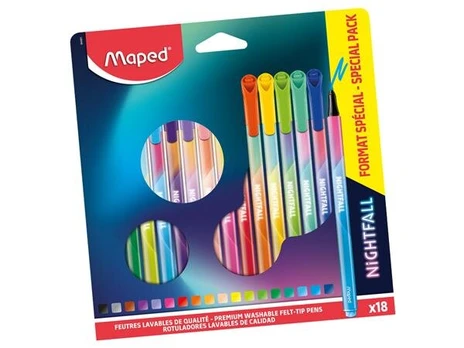 Flomasteris Maped Nightfall, 18vnt.