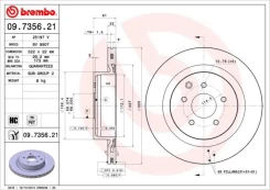 Stabdžių diskas BREMBO 09.7356.21 kaina