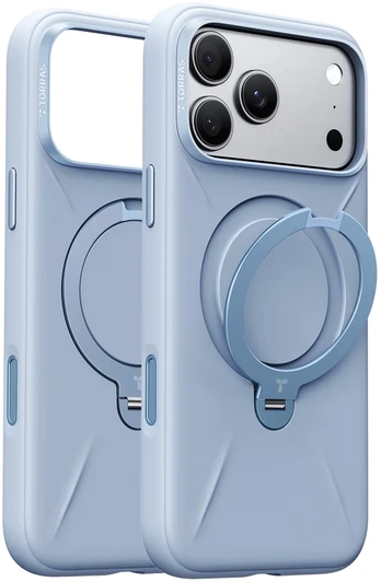 Torras Ostand Q3 silikoninis dėklas, mėlynas – iPhone 18 Pro