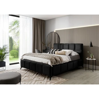 Lova Mist Velvetmat 10, 160 x 200 cm, juoda, su grotelėmis