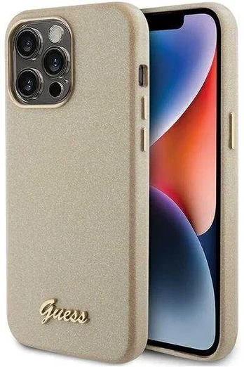 Guess GUHCP15LPGMCSD iPhone 15 Pro 6.1" auksinė|light auksinis hardcase Glitter Glossy Script