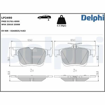 DELPHI LP2490 Brake pad set
