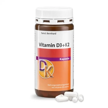 Vitaminas D3 + K2 , SANCT BERNHARD , 180 kapsulių