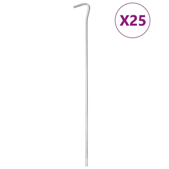 Palapinės kaiščiai, 25vnt., 30cm, skersmuo 5mm, plienas