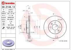 Stabdžių diskas BREMBO 09.3148.14 kaina