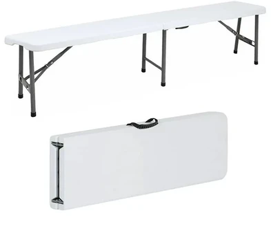 Nuforma Sulankstomas maitinimo suolas, sulankstomas į lagaminą, sodo, banketinis, 180 cm