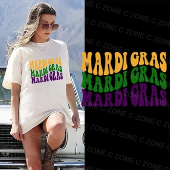 Mardi Gras šilko lipdukai rūbams