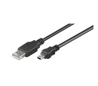 USB laidas MicroConnect USB-A - miniUSB 3 m juodas (USBMB53)