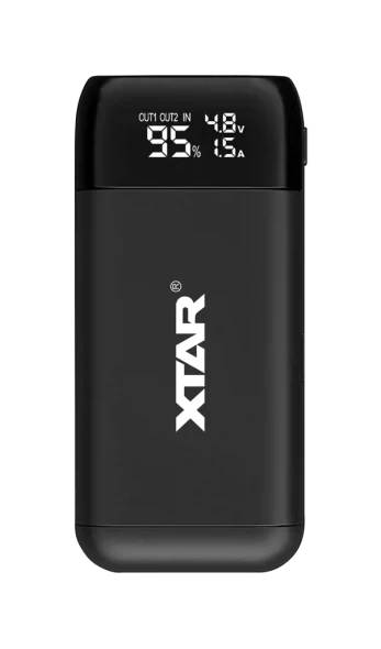 Įkroviklis / maitinimo bankas 18650 baterijoms XTAR PB2S