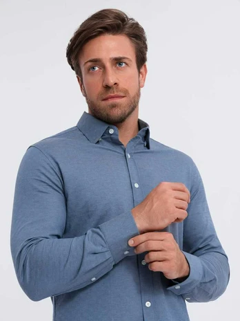 Blue men's shirt mėlynas