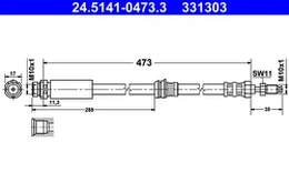 ATE 24.5141-0473.3 Brake hose kaina