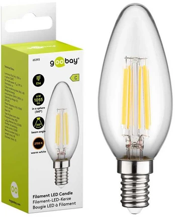 Żarówka LED FILAMENT 6W E14 2700K Candle Goobay C