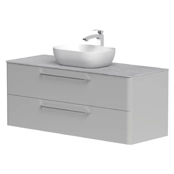 Apatinė spintelė Kame Soft 120 cm, pilka blizgi