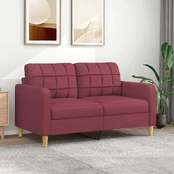 Dvivietė sofa, raudonojo vyno spalvos, 140cm, audinys kaina