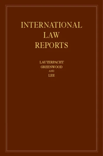 International Law Reports: Volume 160