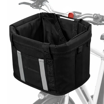 Wozinsky fabric bicycle basket large - juodas